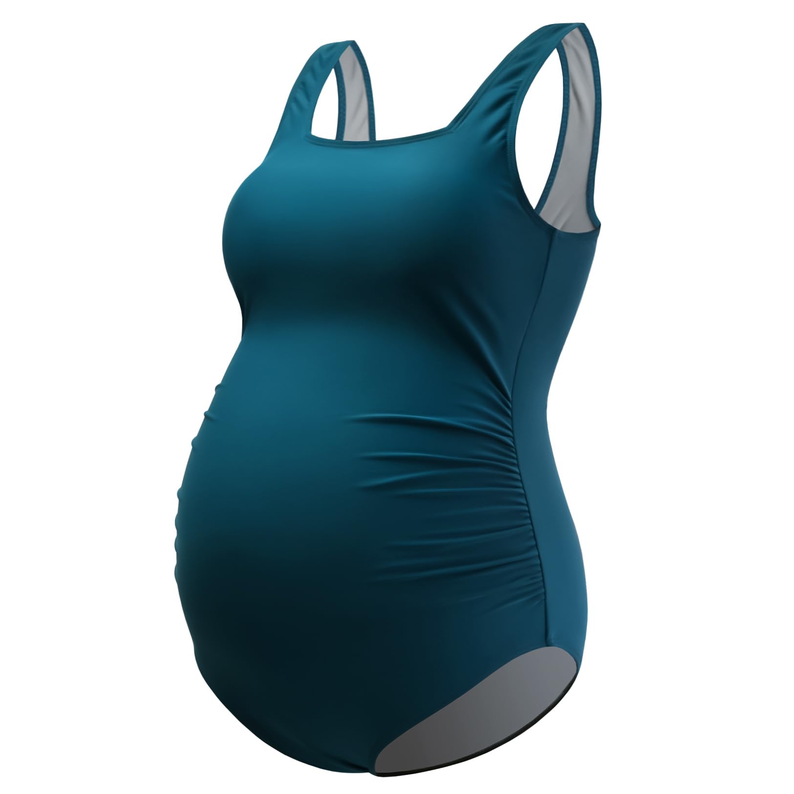 GINKANA Women's Maternity One Piece Swimsuits - Backless Monokini Pregnancy Swimwear with Square Neck for Expecting Moms | Perfect for Beach, Pool, and Maternity Photoshoots