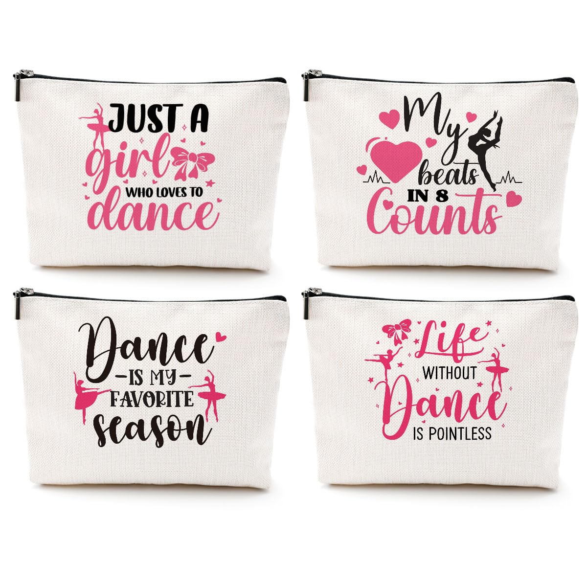 Dance Makeup Bags for Women - Waterproof Cosmetic Bag for Dancers, Ballet Gifts for Teen Girls & Teachers - Perfect for Dance Recitals, Team Gifts, Birthdays & Graduations | Great for Dance Classes, Performances & Travel