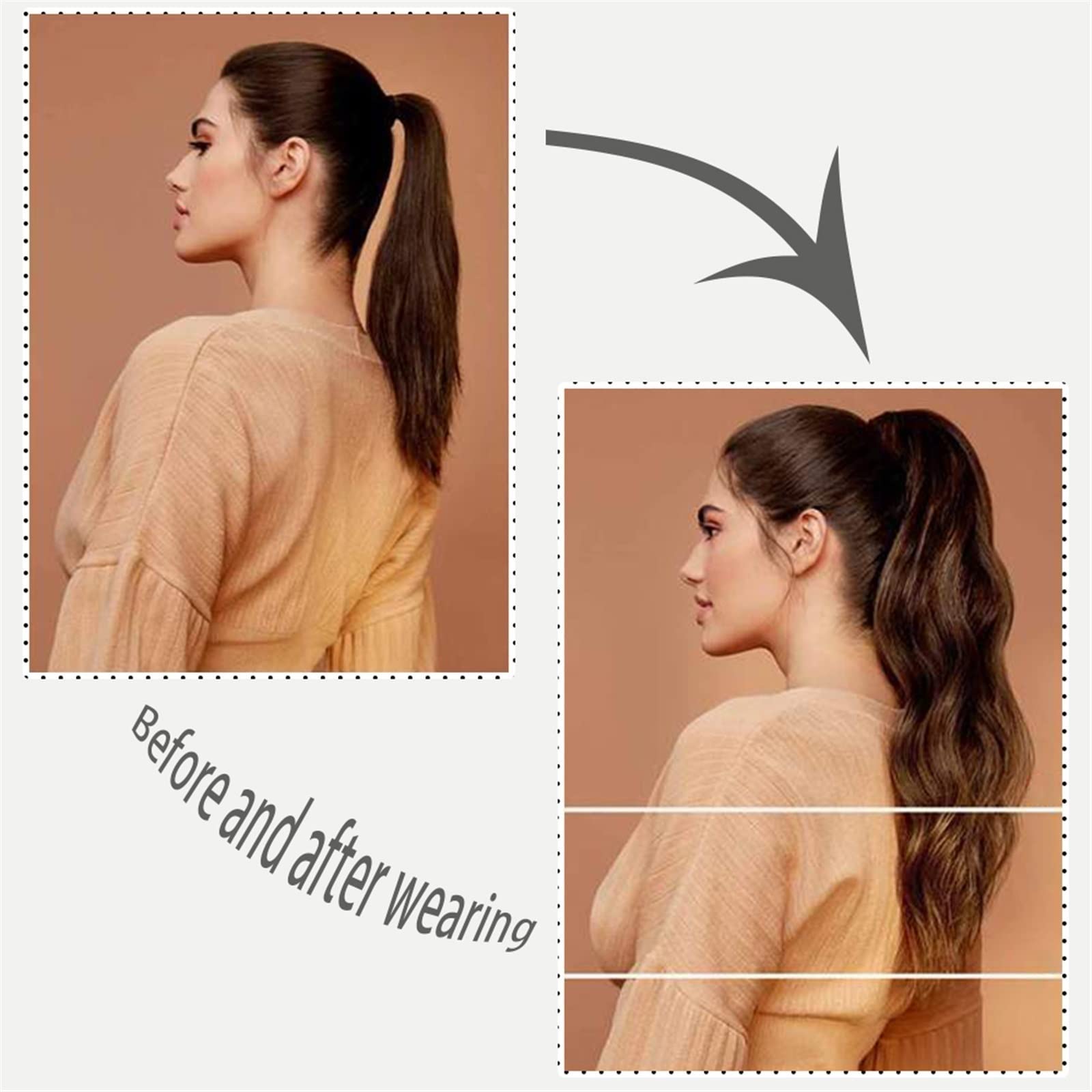 22 Inch Long Wavy Curl Synthetic Hair Bun Clip - Heat Resistant Ponytail Extension for Women (Color: M22-613) | Perfect for Parties, Weddings & Everyday Hairstyles