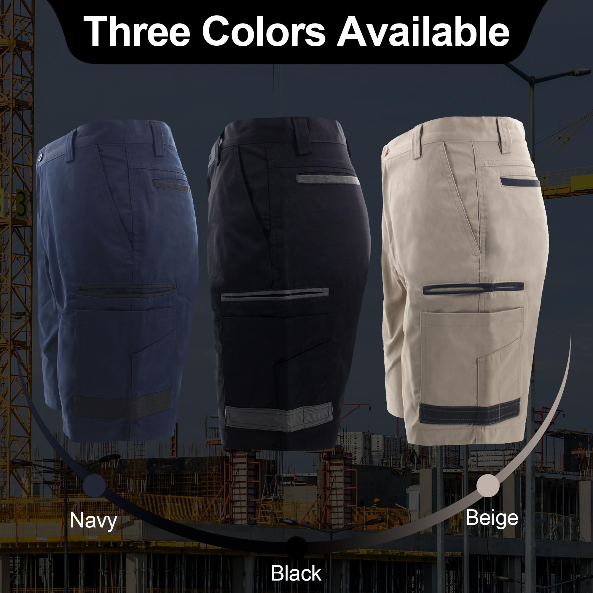 Men's Lightweight Work Shorts with Multi-Pockets for Outdoor & DIY