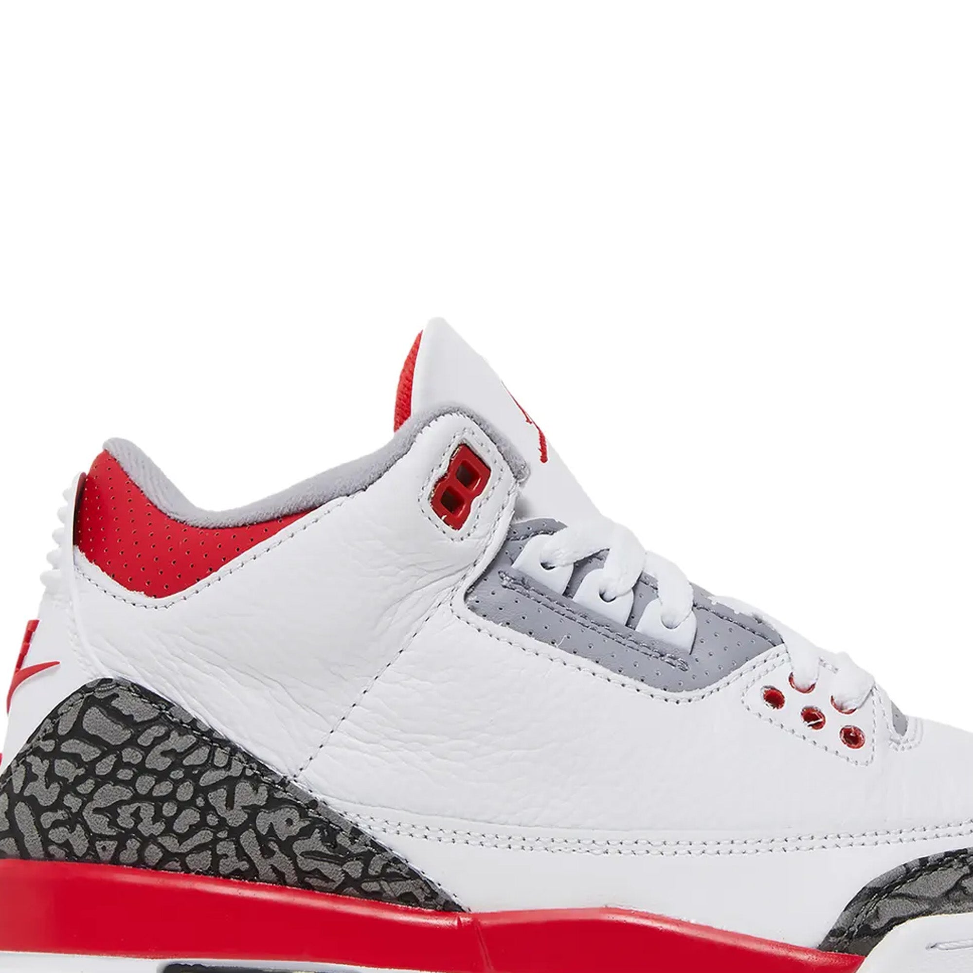 Air Jordan 3 Retro 'Fire Red' GS Sneakers (2022) - White/Red Basketball Shoes for Women & Girls - Perfect for Streetwear, Gym & Casual Outfits