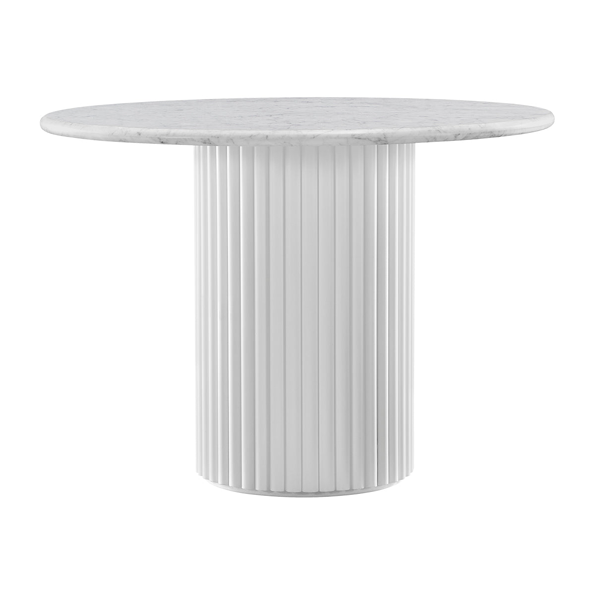 Elegant Cosmos Marble Dining Table - Modern Round Marble Top with Sturdy Metal Base for Dining Room, Kitchen, or Outdoor Patio