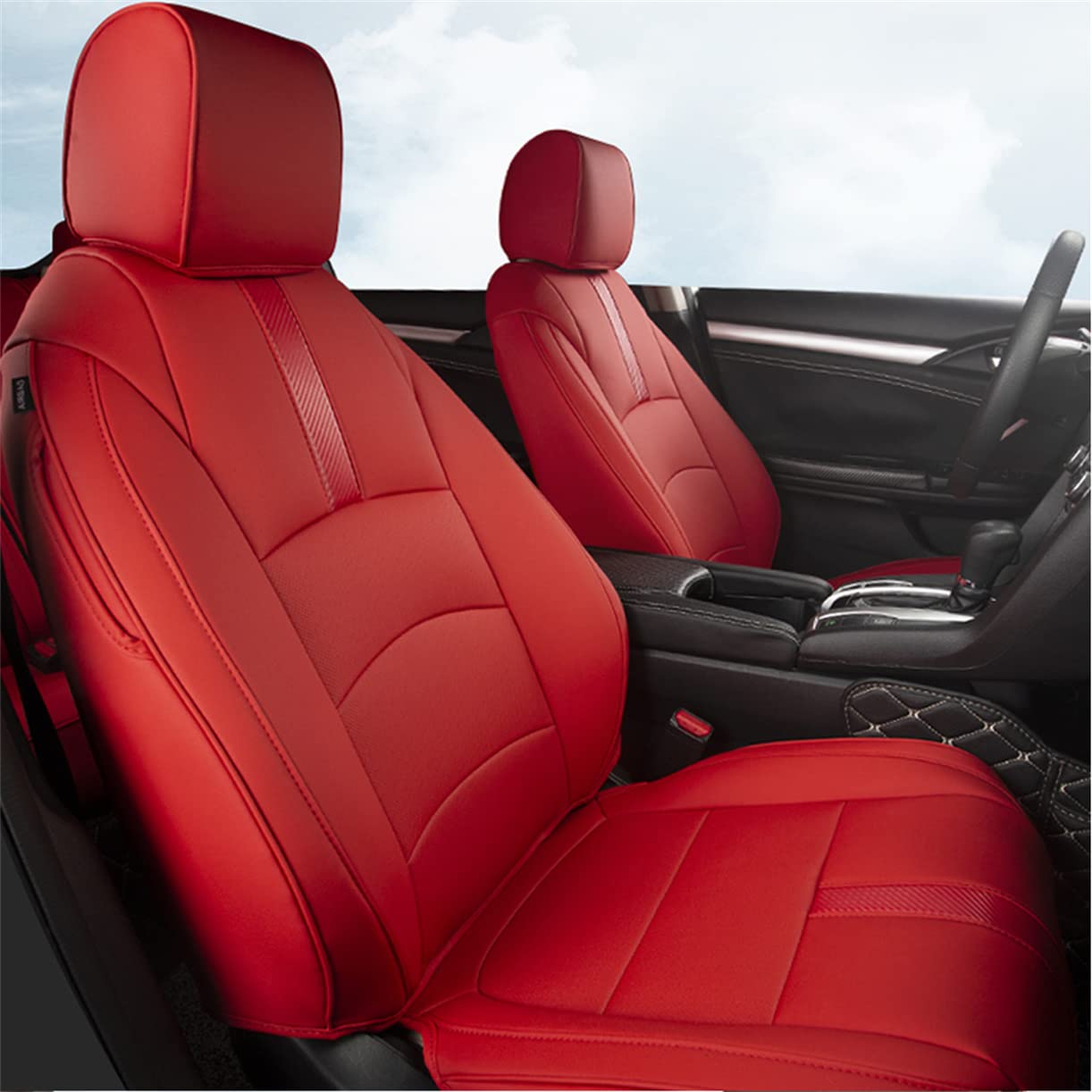 Premium Custom Leather Seat Covers for Land Rover Range Rover 5-Seat (2013-2015) - Red LCD Screen Protection | Luxury Car Interior Upgrade for Road Trips & Daily Commute