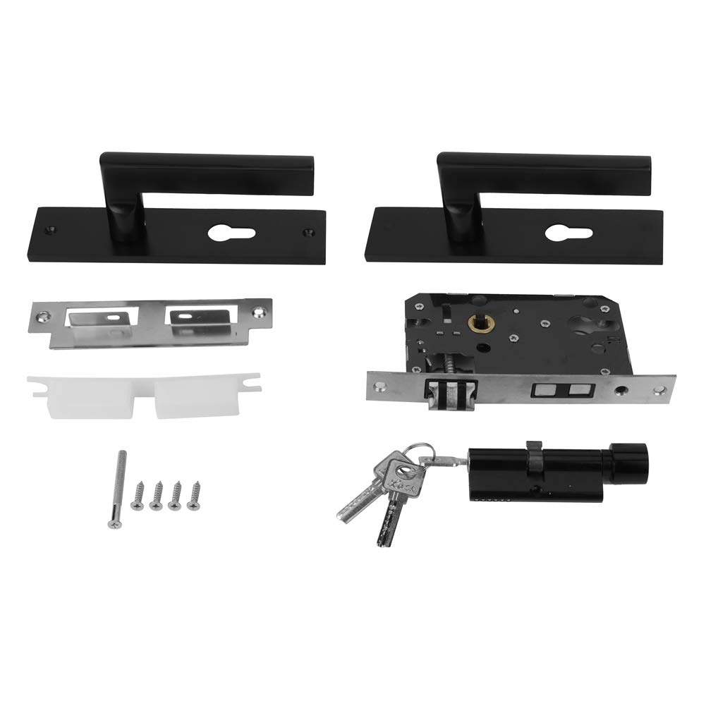 DERCLIVE Modern Aluminum Door Handle Lock - European Style Office Door Lock with Secure Access for Workplace & Commercial Spaces | Ideal for Offices, Conference Rooms & Entry Doors