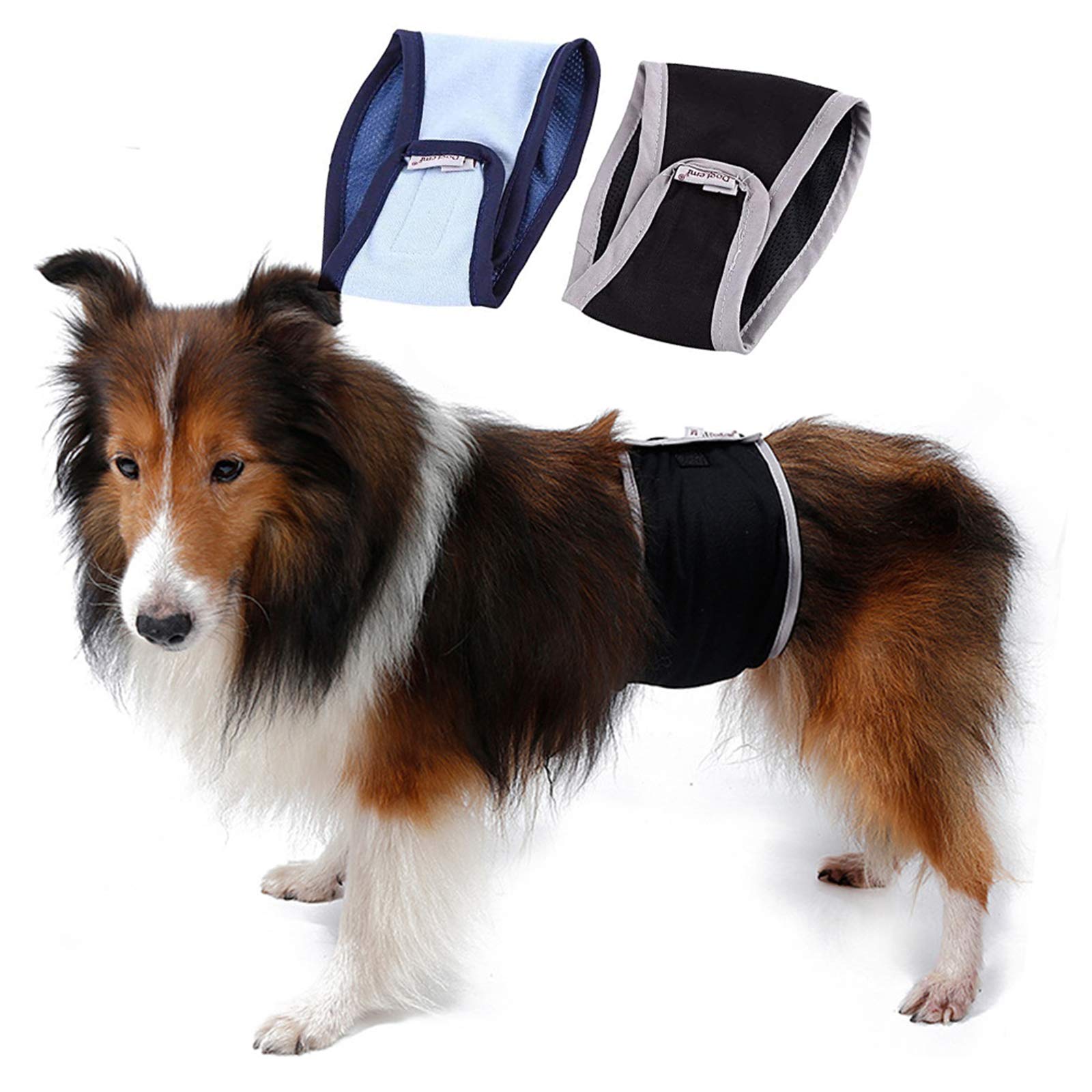 **Leakproof Washable Dog Diapers for Male Pets - 2 Pack | Absorbent Belly Band Wrap & Sanitary Pants | Reusable Pet Nappies for House Training, Travel & Incontinence Care**
