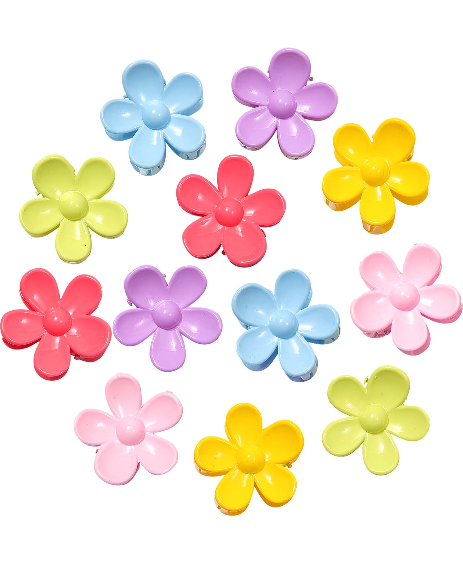 Small Claw Hair Clips & Jaw Clamps for Thin Hair - Glossy Flower Hair Accessories for Women & Girls | Perfect for School, Work & Everyday Styling
