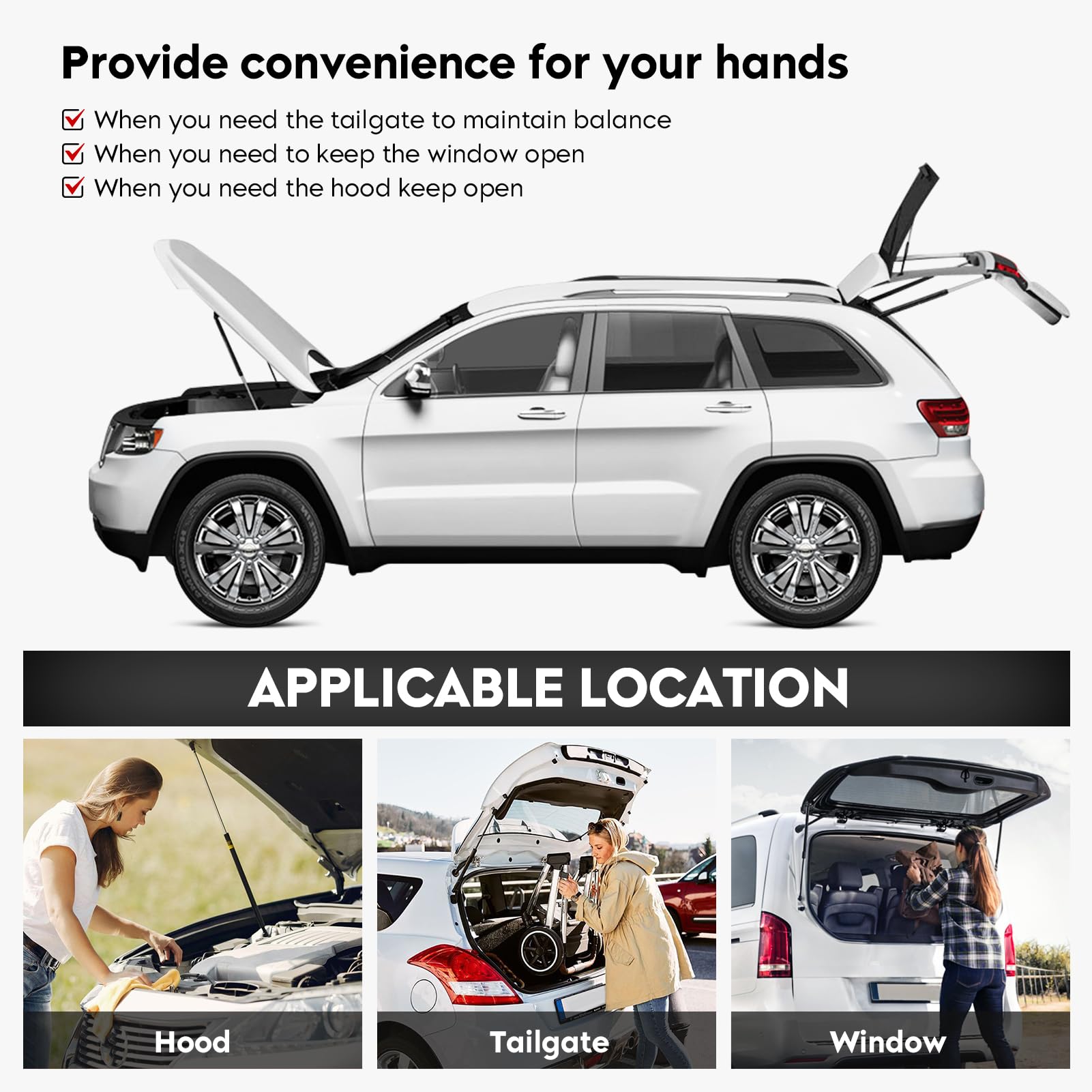 2 Pcs Front Hood Lift Support Struts Shocks Gas Spring Prop 6351 for 2004-2008 Acura TL - Easy DIY Installation, Smooth Hood Operation for Car Maintenance & Repair