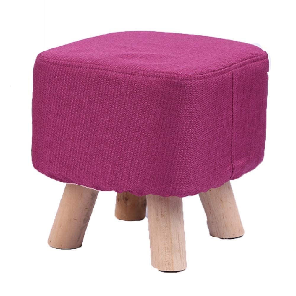 Modern Simplicity Purple Linen Upholstered Wooden Bench - Breathable Detachable Footstool Sofa Stool for Bedroom & Living Room | Multi-Purpose Seating for Home Decor, Reading Nook, and Entryway