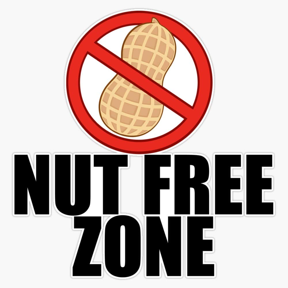 Nut Free Zone Peanut Allergy Sticker - Waterproof Vinyl Bumper Decal (5 Inch) - Perfect for Lunchboxes, Cars & School Supplies