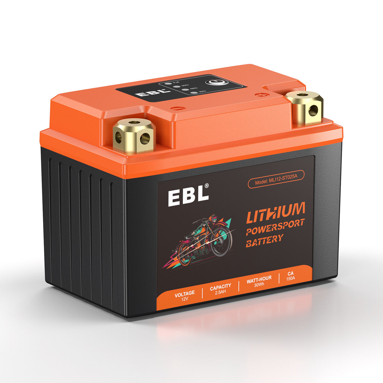 EBL YTX4L-BS LiFePO4 Lithium Motorcycle Battery 12V 2.5Ah - Lightweight & Long-Lasting Power for Motorcycles, ATVs, Scooters & Powersports Vehicles