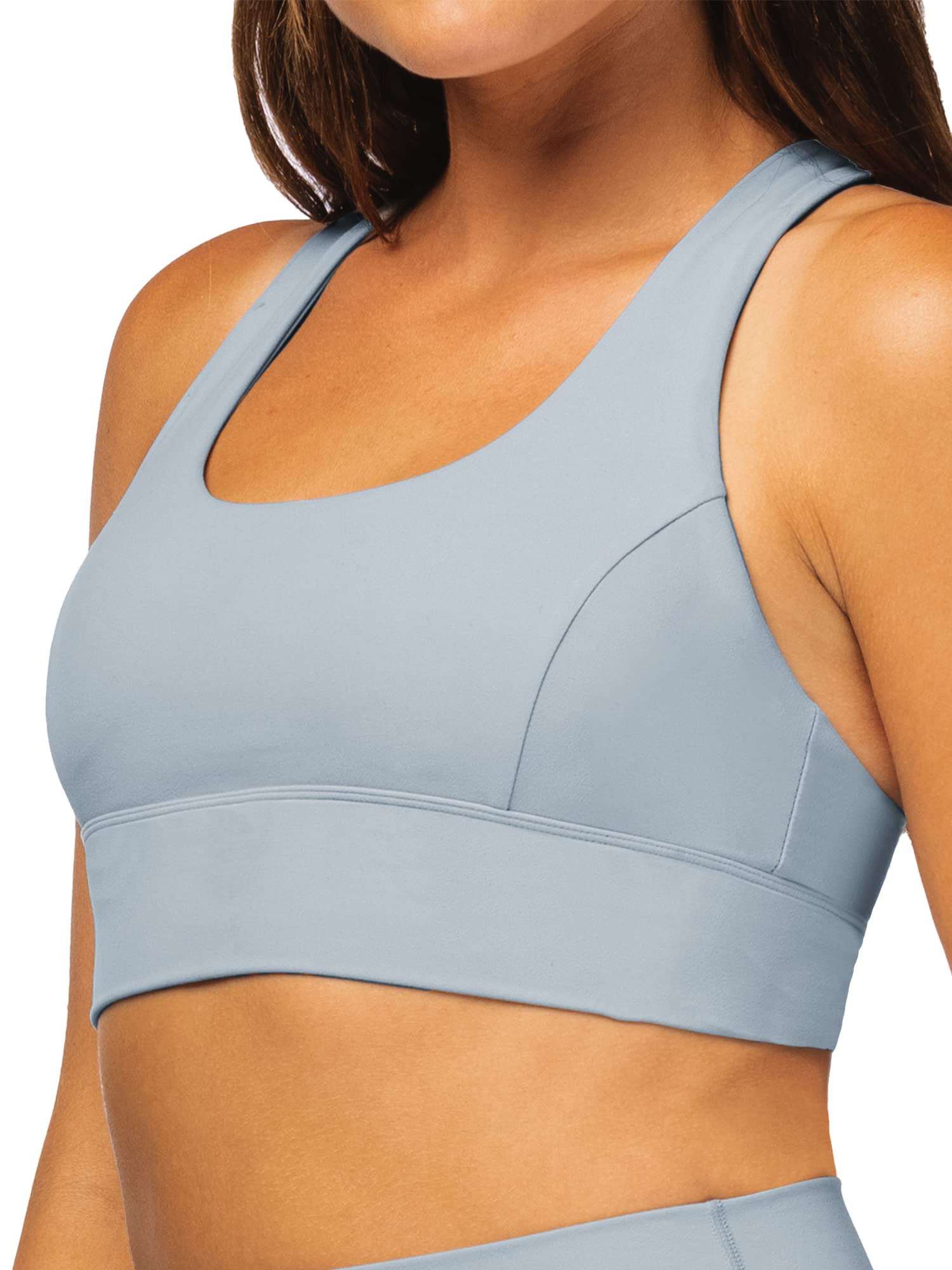 Stelle Women's Strappy Full Coverage Sports Bra - Criss Cross Back Yoga Bra with Padding for Workout & Gym - Perfect for Running, Yoga, and High-Intensity Training