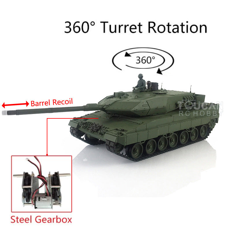Heng Long 1/16 Scale Leopard 2A6 RC Military Tank - TK7.0 FPV Model with Steel Gearbox, Barrel Recoil & Rotating Turret | Radio Controlled Toy Tank for Adults & Collectors | Battle Simulation & Outdoor Play