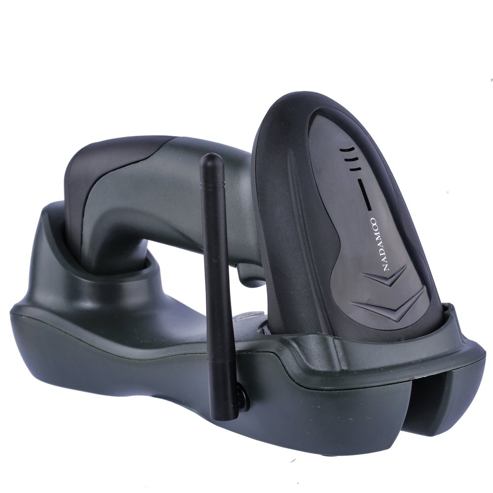 NADAMOO Wireless 2D Barcode Scanner with Charging Cradle - 400m Long Range Cordless QR Code Reader for 1D, 2D, Data Matrix & PDF417 - Compatible with Windows, Mac, Linux - Ideal for Retail Stores, Warehouses & Inventory Management