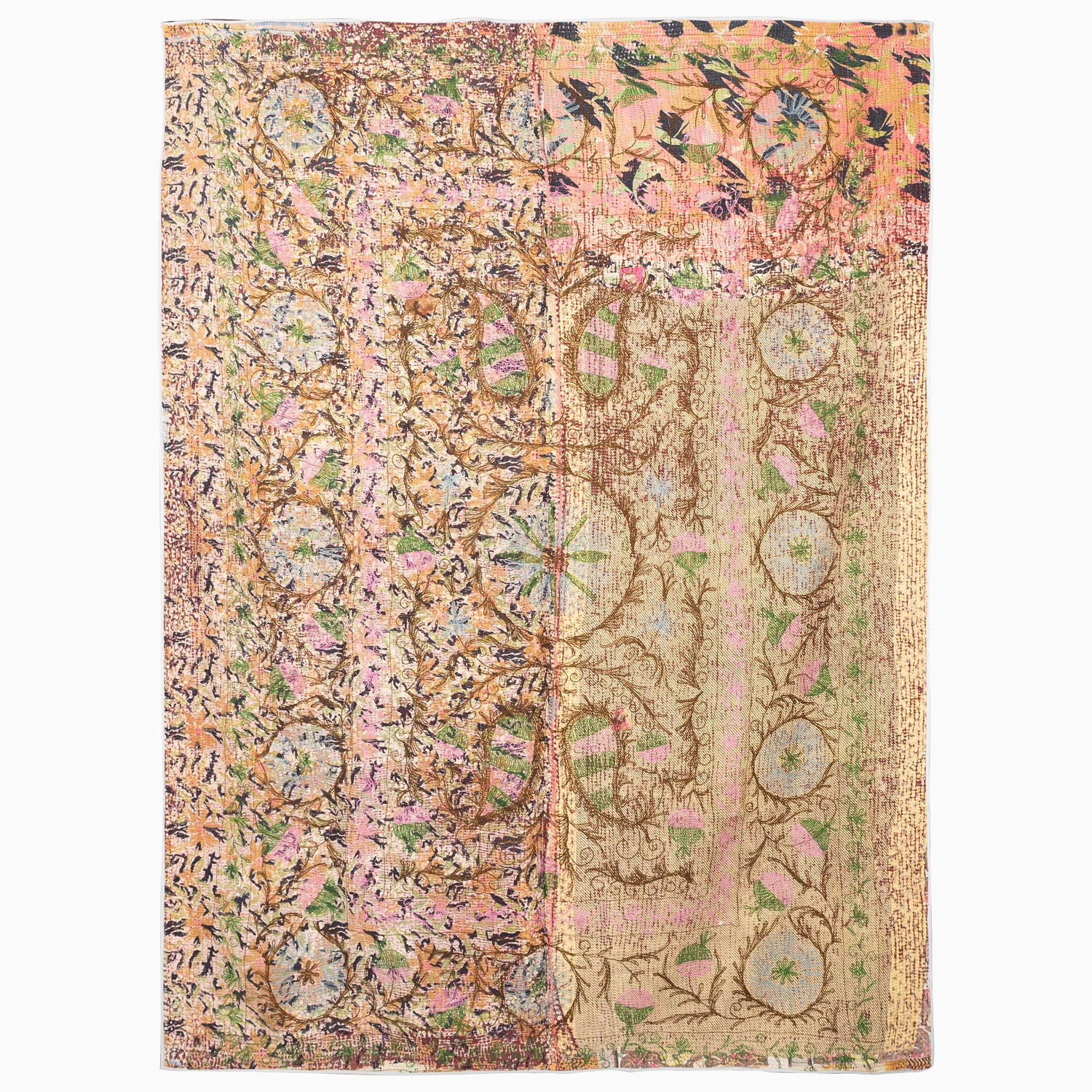 Must Be Azaleas Suzani Blanket - Handmade Cotton Throw Blanket with Floral Design for Sofa, Bed & Home Decor - Perfect for Cozy Evenings, Picnics & Gift Giving