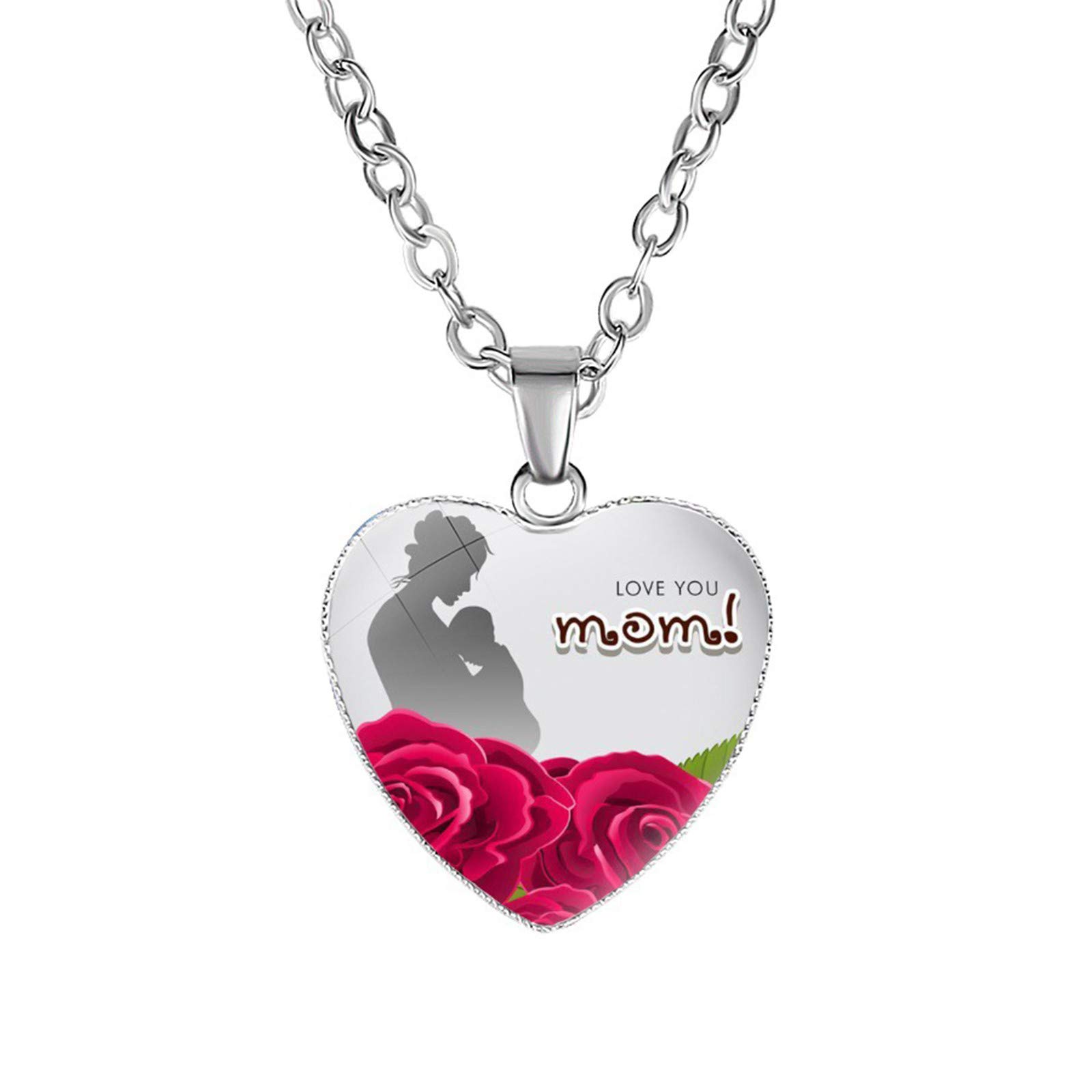 Engraved Heart Pendant Necklace for Women - Personalized MOM Gift, Elegant & Stylish Jewelry for Mother's Day, Birthday & Anniversary | Perfect Romantic Present for Wife, Girlfriend or Daughter