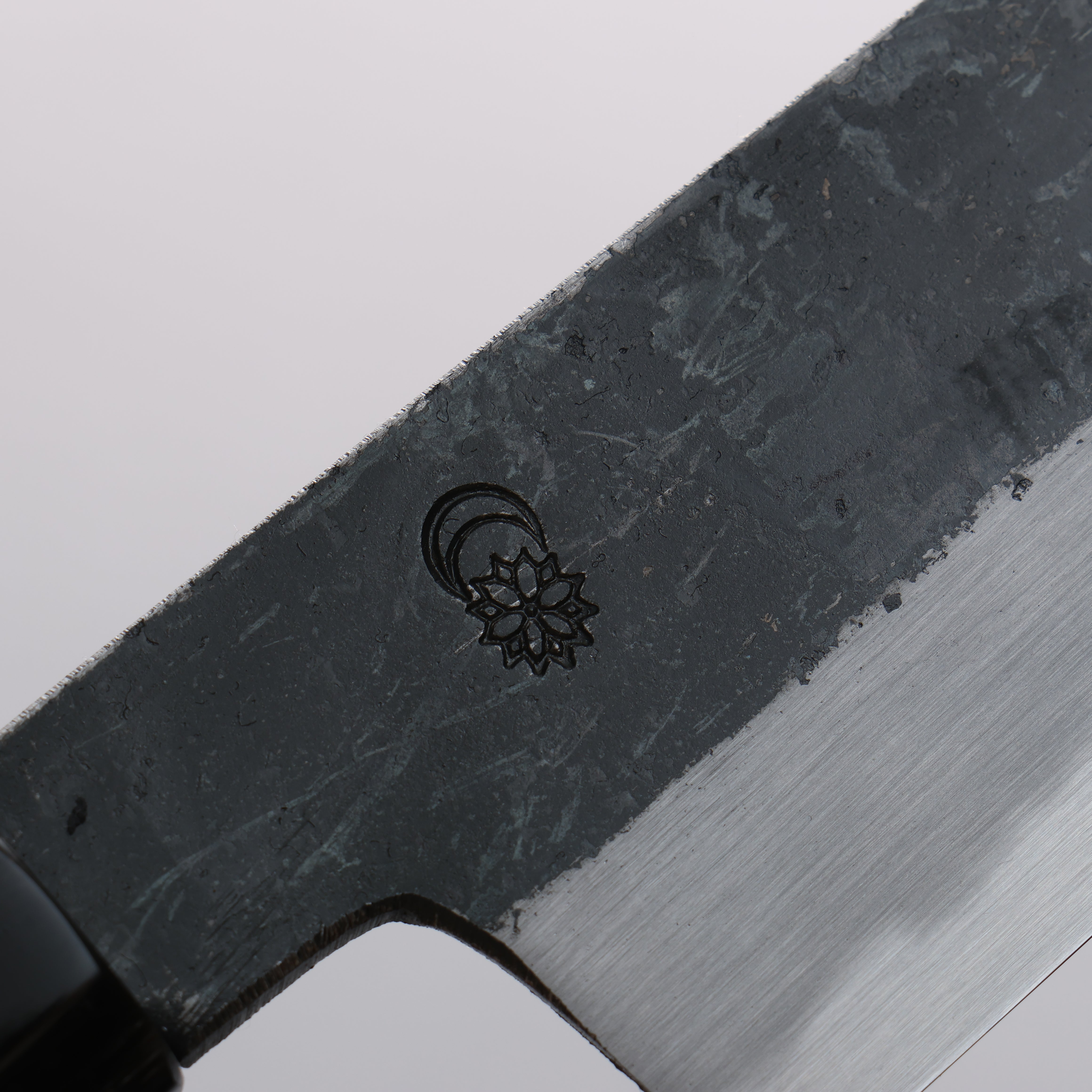 Premium Kikuzuki White Steel No.2 Kiritsuke Gyuto Knife 210mm - Black Finish, Magnolia Wood Handle - Japanese Chef Knife for Sushi, Meat Cutting & Precision Cooking