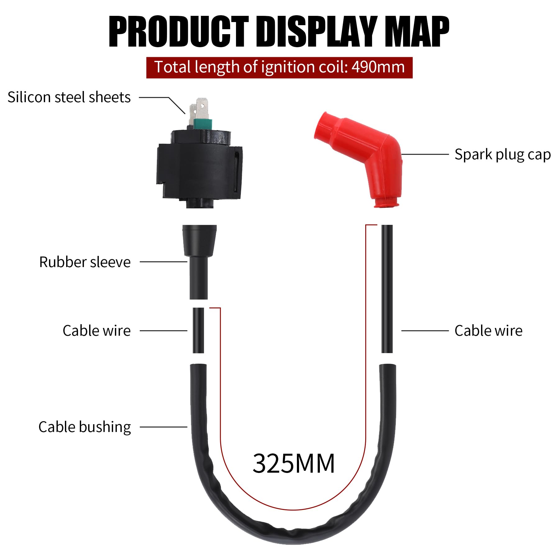 High Performance Ignition Coil Pack & Spark Plug Compatible with Honda TRX450, TRX350, Rancher 350, Foreman 400/450 - Perfect for ATV Off-Roading & Trail Riding Adventures