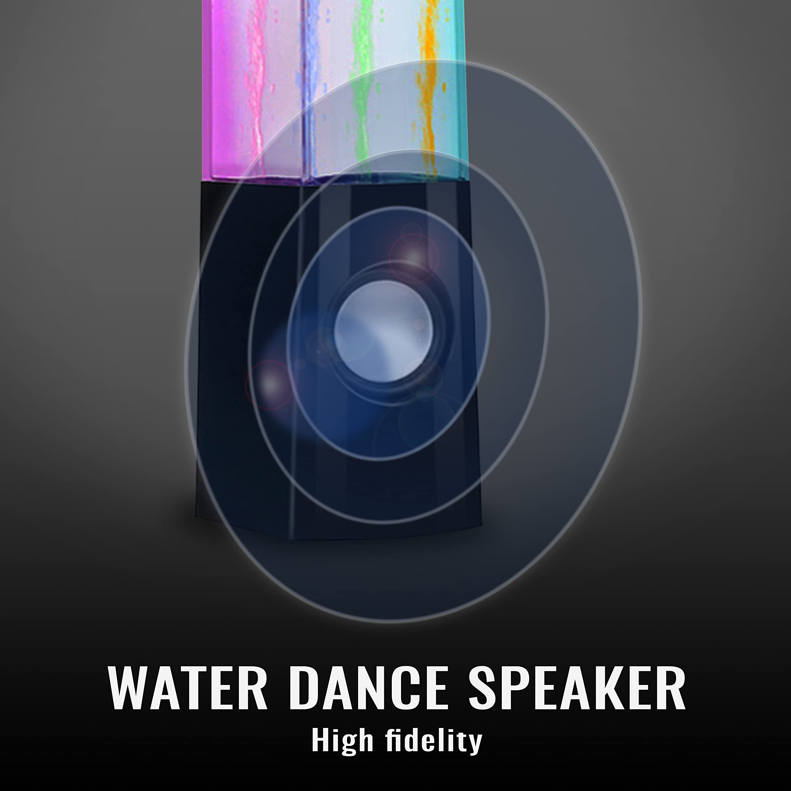 USB LED Color Computer Water Speakers with Dancing Fountain Light Show, 3.5mm Interface, White - Perfect for Laptop, Desktop, and Home Entertainment Setup