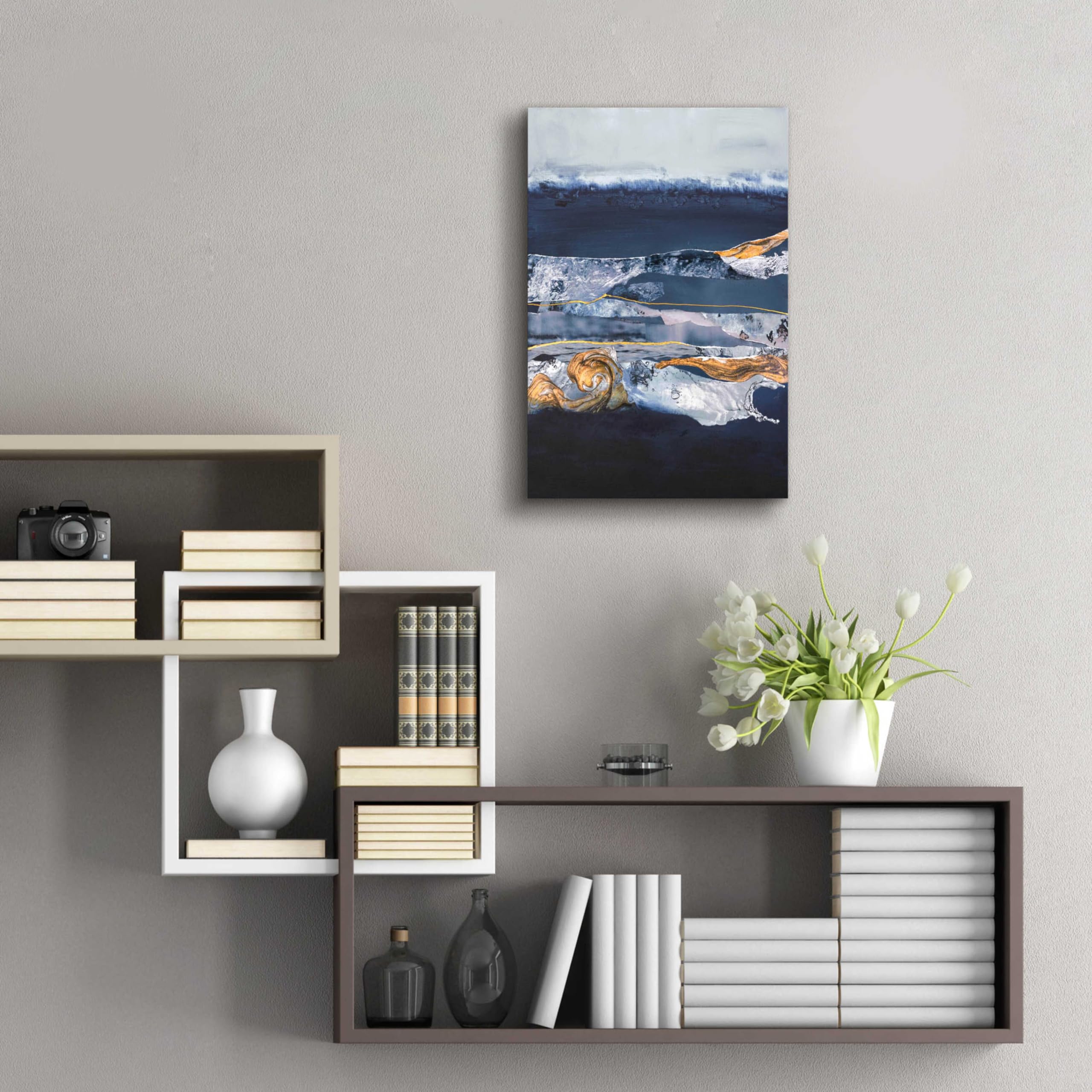 Epic 'Element Water' Acrylic Glass Wall Art by Design Fabrikken - 16x24 Inches Modern Home Decor for Living Room, Bedroom & Office