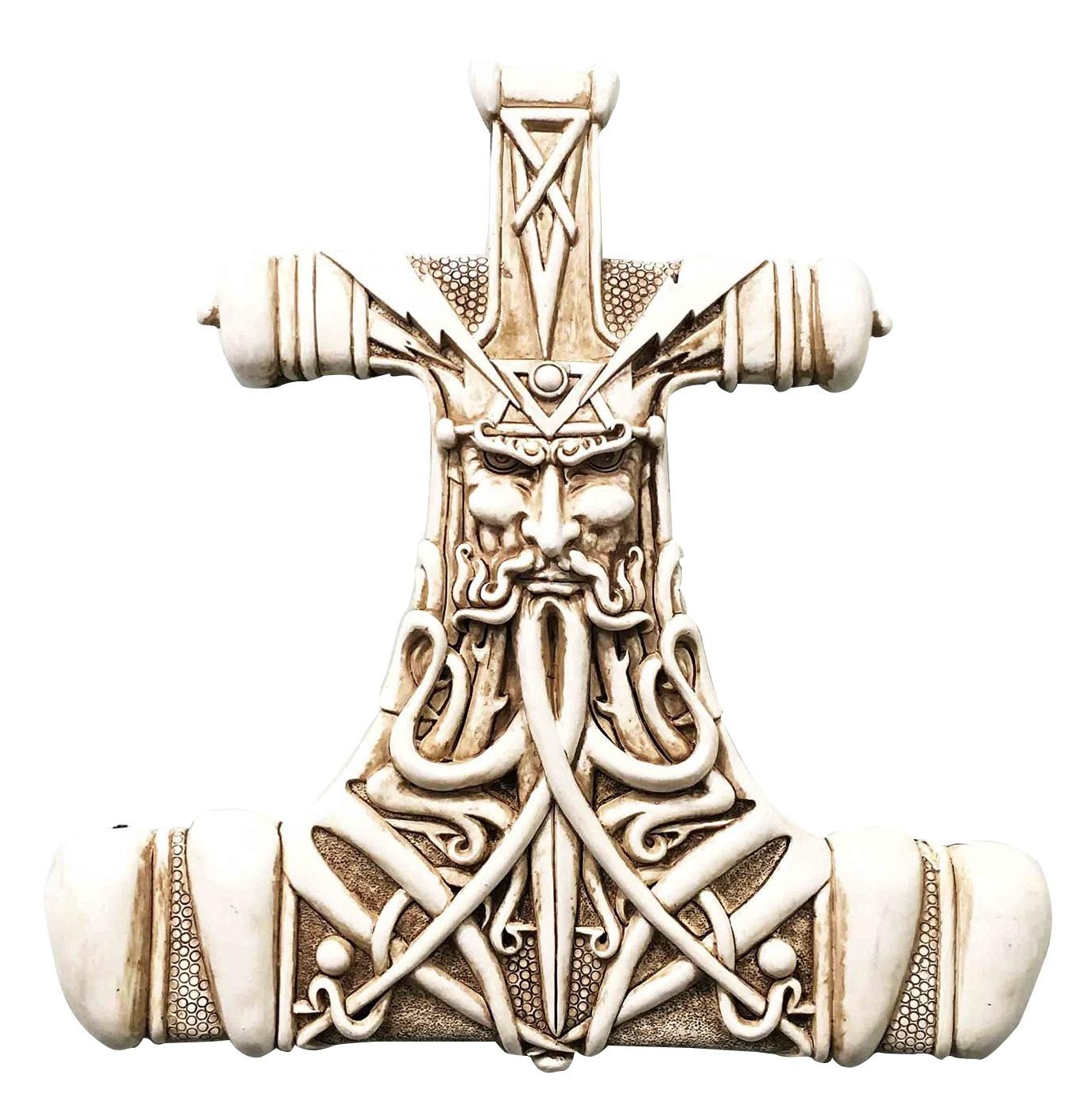 Thor Hammer Wall Sculpture - Viking Mjolnir Decor for Home & Office