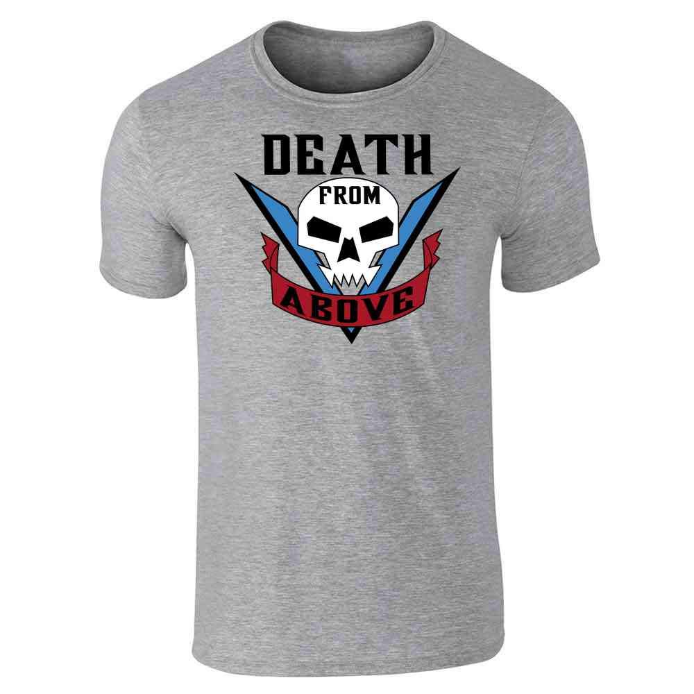 Pop Threads Death from Above Graphic T-Shirt for Men | Vintage Tattoo Design Cotton Tee | Casual Wear, Cosplay & Street Style Outfits