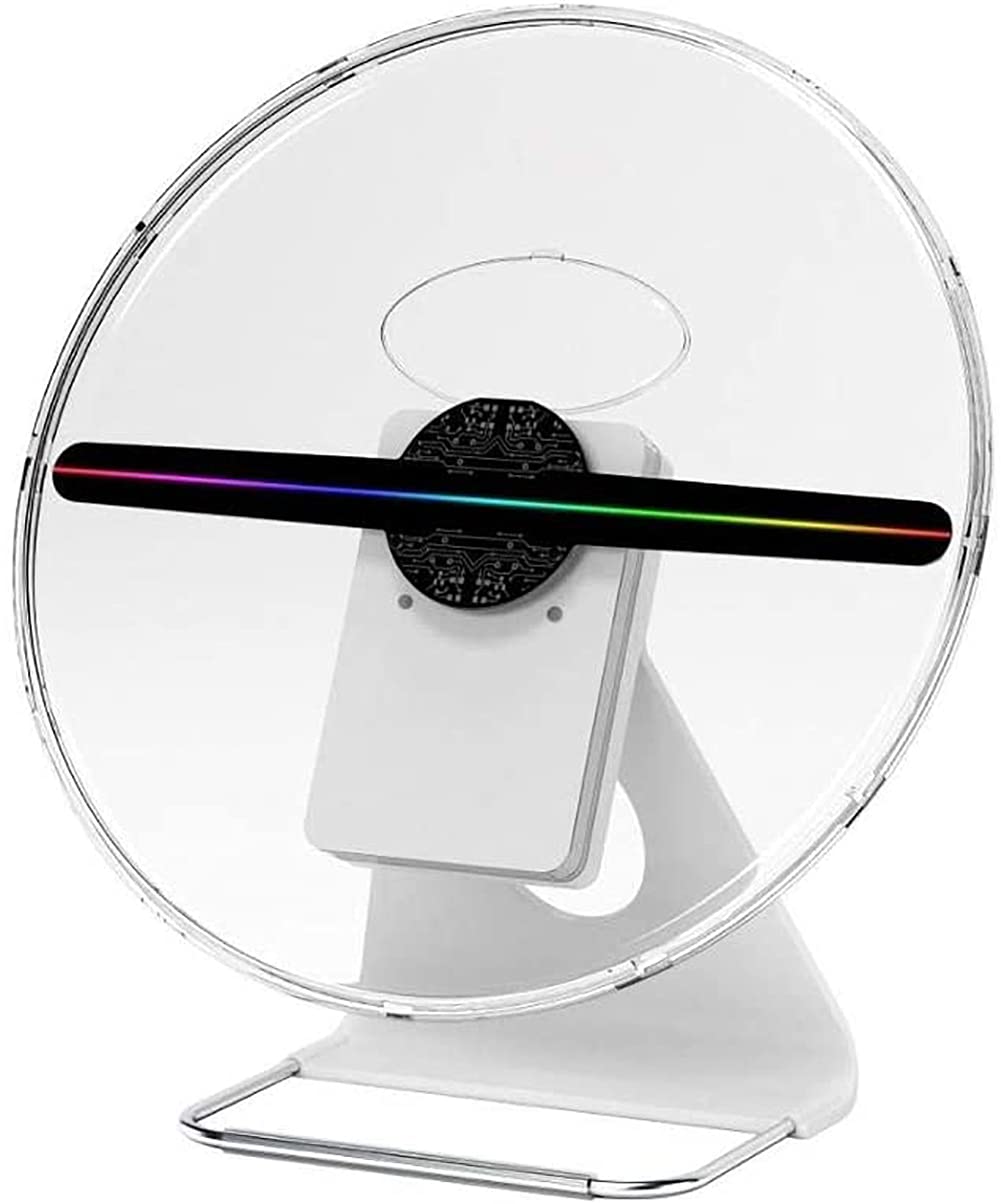 3D Holographic LED Fan - 30cm Hologram Advertising Display with LCD Technology for Stores, Events & Trade Shows (White) - Perfect for Retail Marketing, Product Launches & Brand Promotion