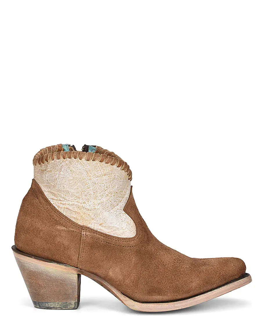 A4276 Women's Western Cowgirl Leather Ankle Booties - Comfortable Corral Sand Boots for Country Dancing, Rodeo & Casual Wear