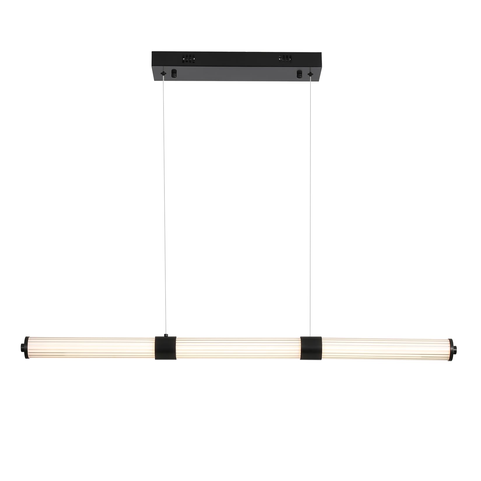 Modern Black LED Pendant Light - Adjustable Linear Hanging Light Fixture for Kitchen, Dining Room, Bedroom & Living Room | Easy Installation, Energy Efficient Lighting for Home & Office Decor