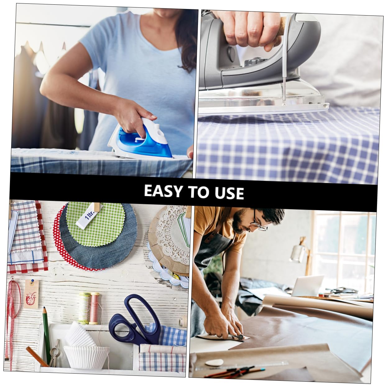 STOBOK 2-Pack Non-Woven Double-Sided Adhesive Hemming Tape for Pants, Curtains & Garments - Strong Temporary Fabric Bonding Tape for Sewing, DIY & Clothing Repair - Perfect for Hemming, Seam Fixing & Craft Projects