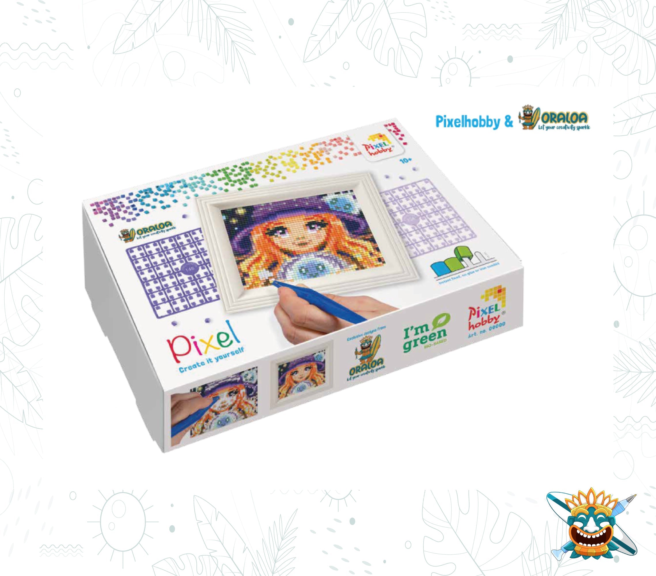 Pixel Hobby Oraloa Feu Follet - DIY Pixel Art Kit for Kids & Adults, Creative Craft Project for Home Decor, Gifts & Stress Relief - Perfect for Wall Art, Party Favors & Classroom Activities