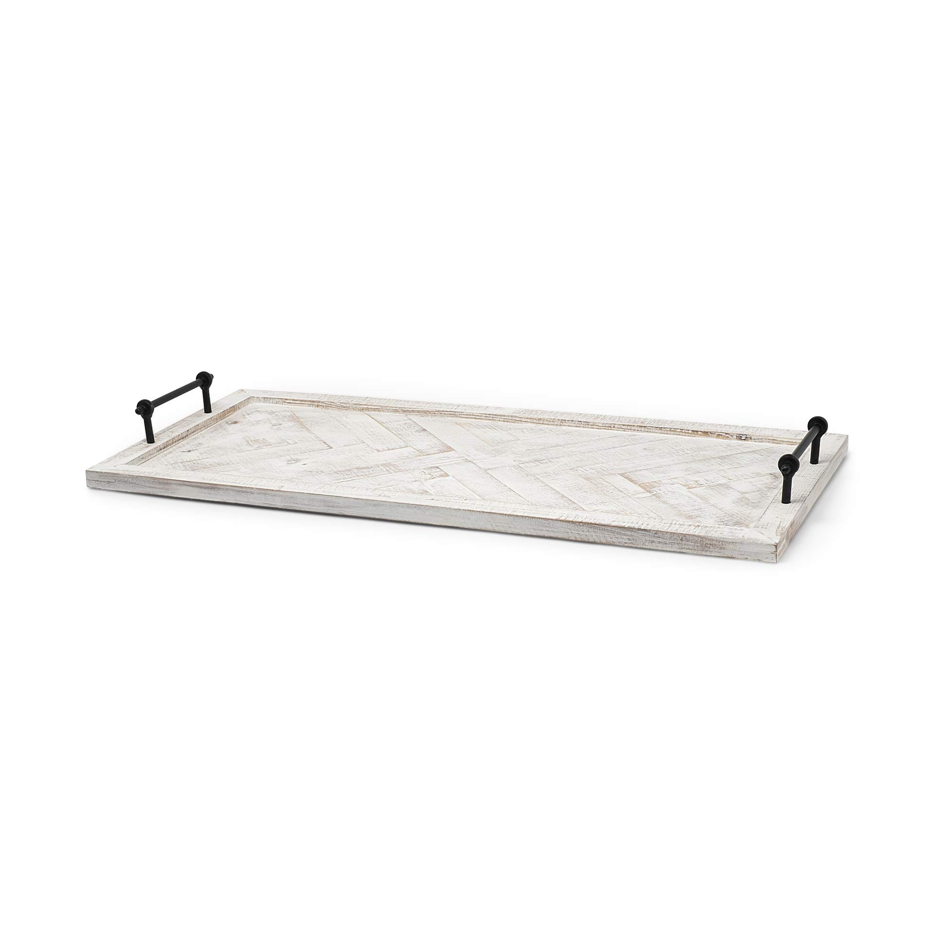 White Mercana Alfred Tray - Elegant Serving Tray for Dining & Decor