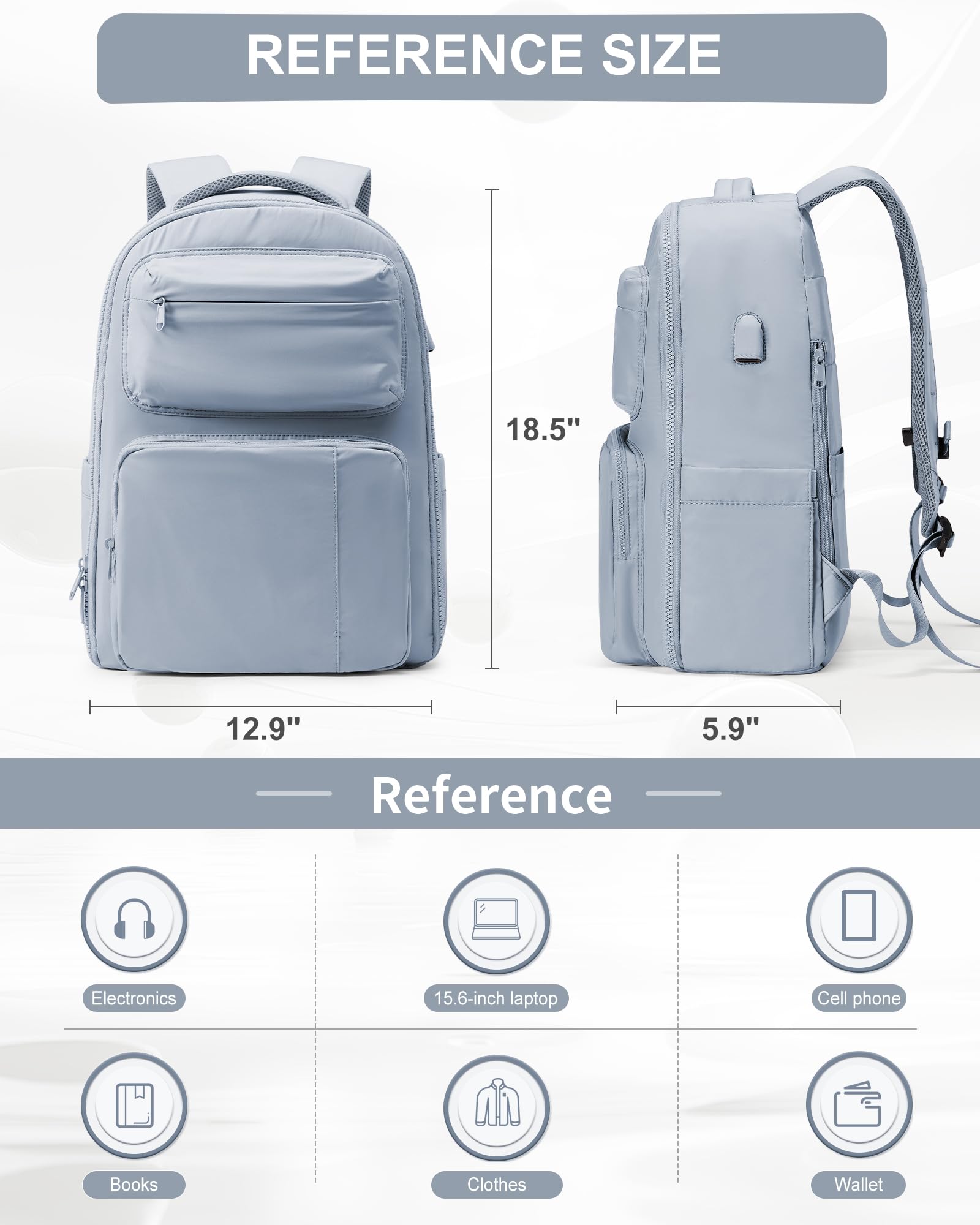 Coofay Travel Backpack - Flight Approved Carry On Backpack for Men, Waterproof Gym & Airplane Luggage (Blue) | Perfect for Business Trips, Hiking & Daily Commute