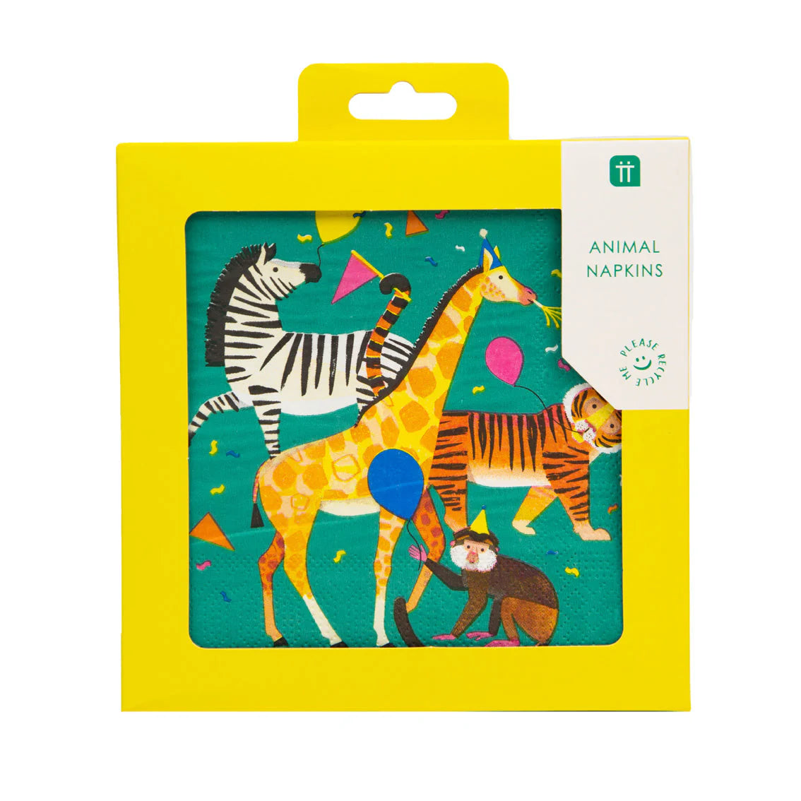 Party Animals Paper Napkins - Pack of 20 Colorful Fun Designs for Birthday Parties, Baby Showers & Celebrations