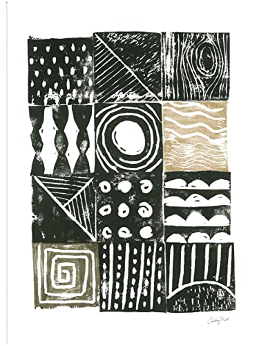 Block Print I Green Sand