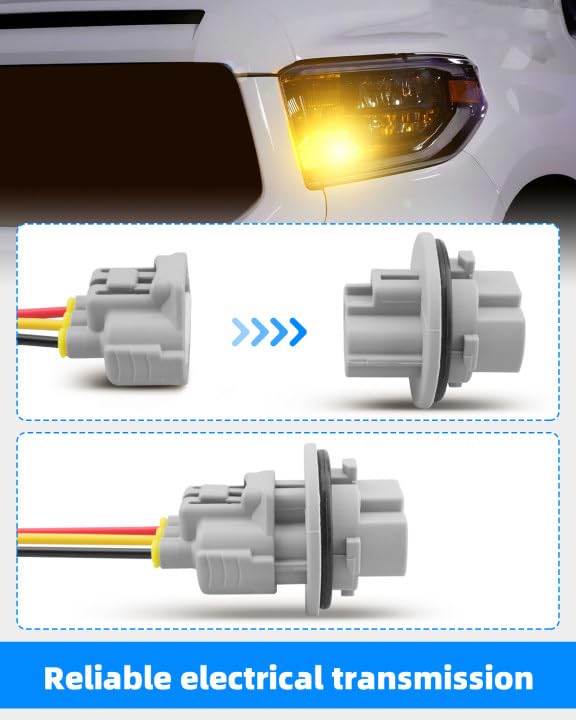 Toyota Tundra Tacoma Corolla Sequoia Front Turn Signal Light Socket & Plug Harness (2006-2019) - Replacement for 9007560060 90075-60060 - 2 PCS - Easy DIY Installation for Improved Visibility & Safety
