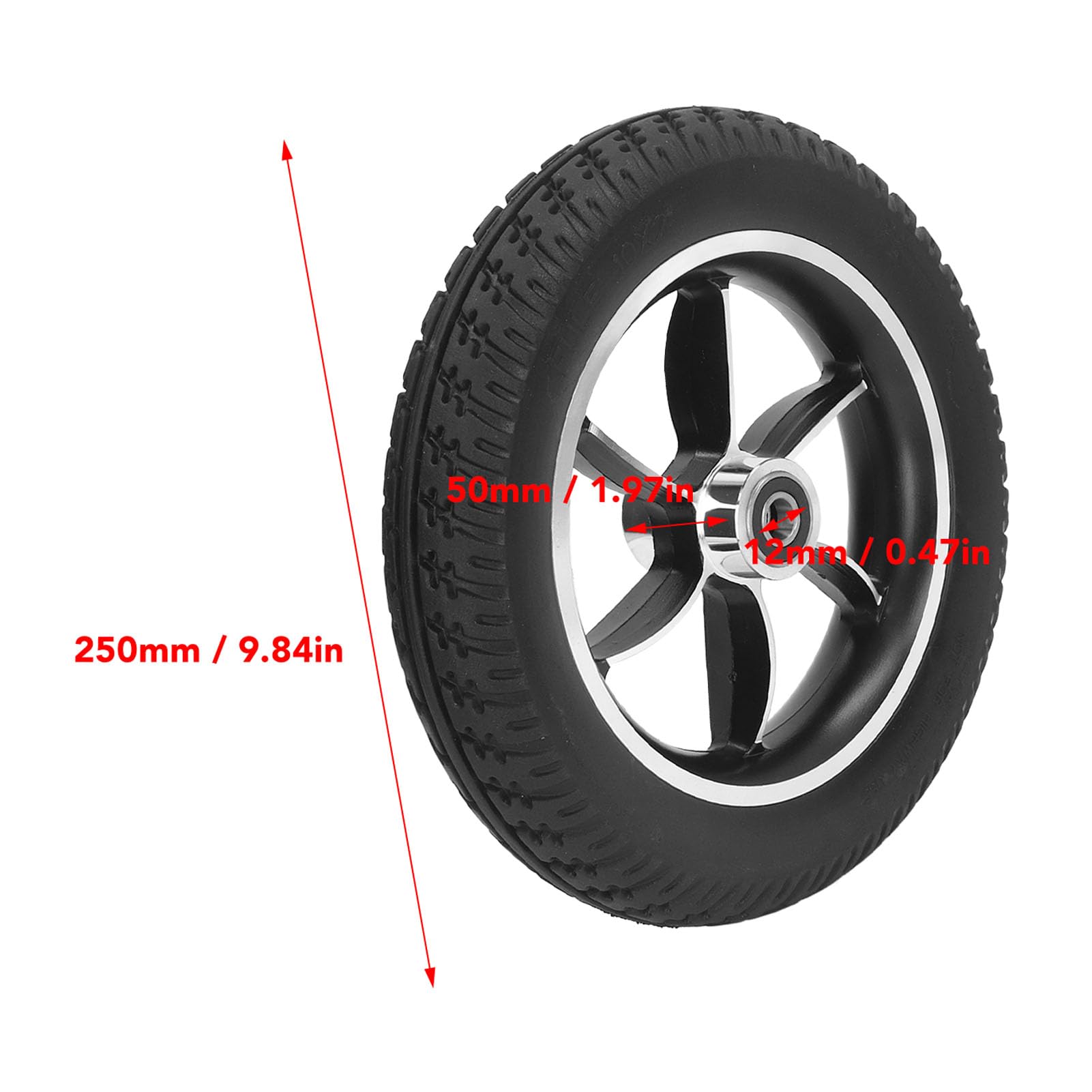 10 Inch Non-Slip Polyurethane Wheelchair Wheels - Durable Mobility Walker Tires for Smooth Movement - Ideal for Indoor/Outdoor Use on Hard Floors & Pavement