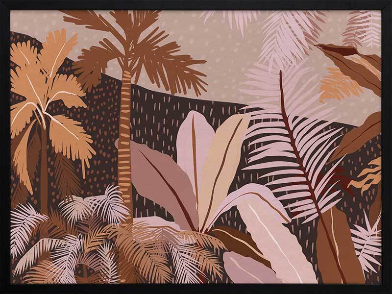 Dark Tropics Framed Art Print - Tropical Wall Decor for Living Room, Bedroom & Office - Premium Canvas Painting for Home & Office Decor