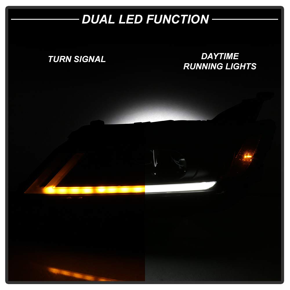 ACANII LED Switchback Turn Signal Headlights for 2014-2020 Chevy Impala - Black Housing Projector Headlamps Pair - Upgrade Your Car's Style & Safety for Night Driving & Daily Commutes