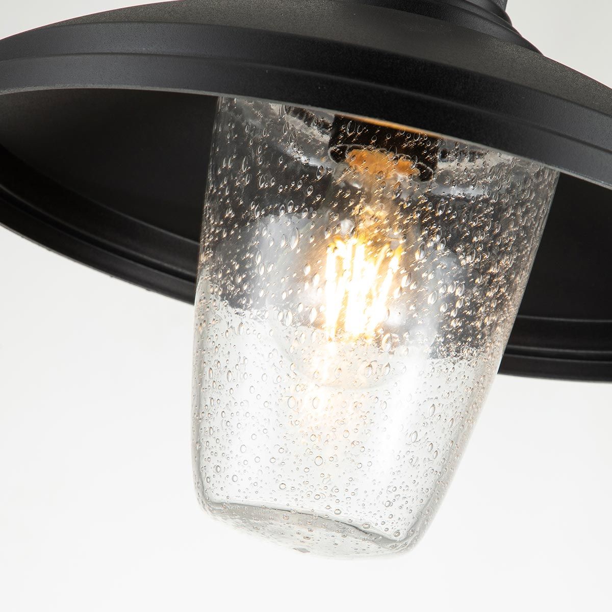 Allenbury 1 Light Outdoor Pendant Light Fixture - Textured Black Finish, IP44 Waterproof Rating, E27 Socket - Perfect for Porch, Patio, and Garden Lighting