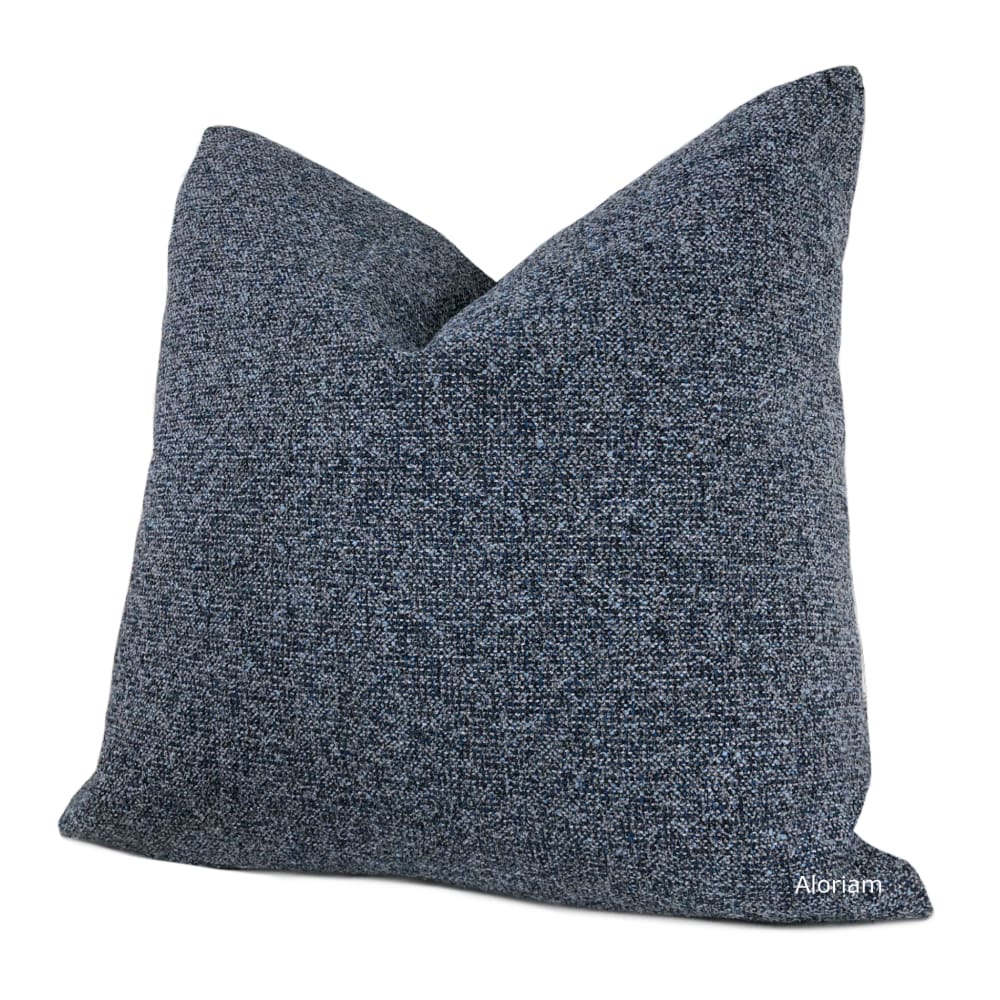 Everett Blue Gray Tweed Pillow Cover - Decorative Throw Pillow Case for Sofa, Bed & Couch - 18x18 Inch Square Linen Cushion Cover for Home Decor, Living Room & Bedroom