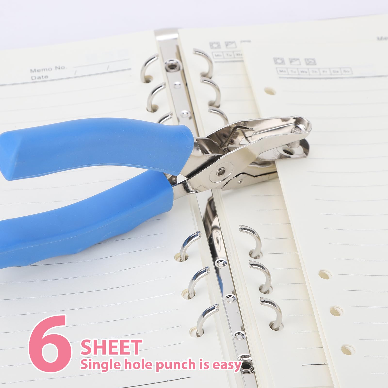 Craftinova 1 Hole Punch - Heavy Duty 6 Sheet Capacity Paper Punch for Home, Office & School Supplies (3-Pack) - Perfect for Organizing Documents, Binders & DIY Projects