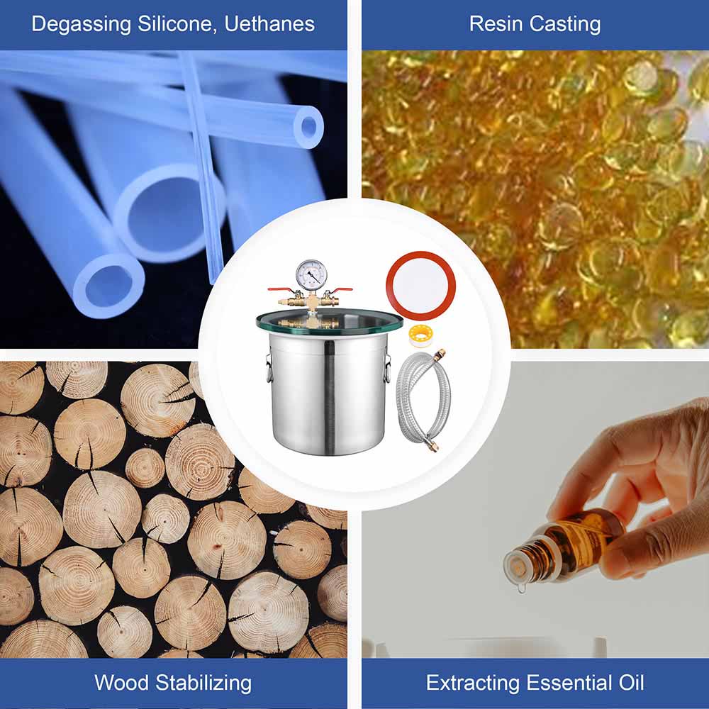3 Gallon Stainless Steel Vacuum Chamber for Degassing Resin, Silicone, Epoxy - Perfect for DIY Crafts, Jewelry Making & Industrial Applications