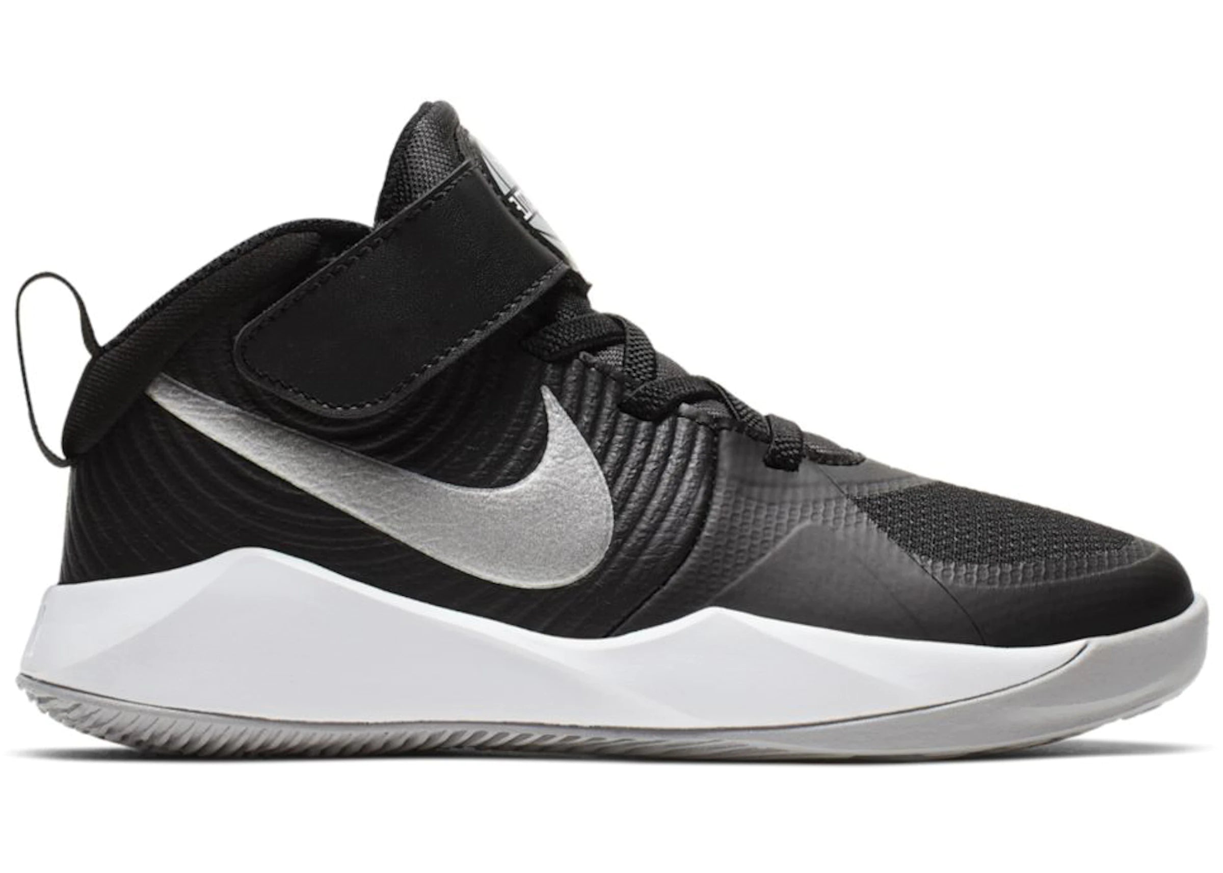 Nike Team Hustle D 9 Kids' Sneakers - Black/Metallic Silver/Wolf Grey | Comfortable Athletic Shoes for Boys & Girls | Perfect for School, Sports & Everyday Wear