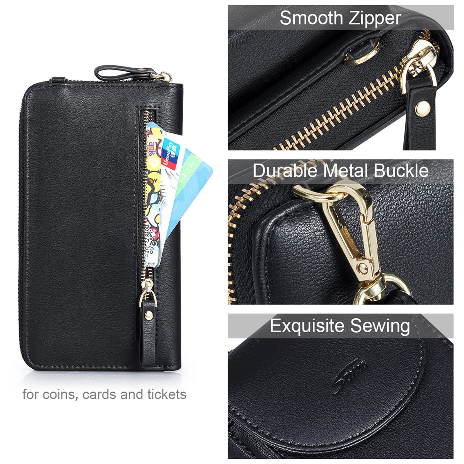 S-ZONE Women's Genuine Leather Tote Bag Set with RFID Blocking Faux Leather Crossbody Phone Purse - Stylish Work Bag & Travel Companion for Office, Shopping & Daily Use