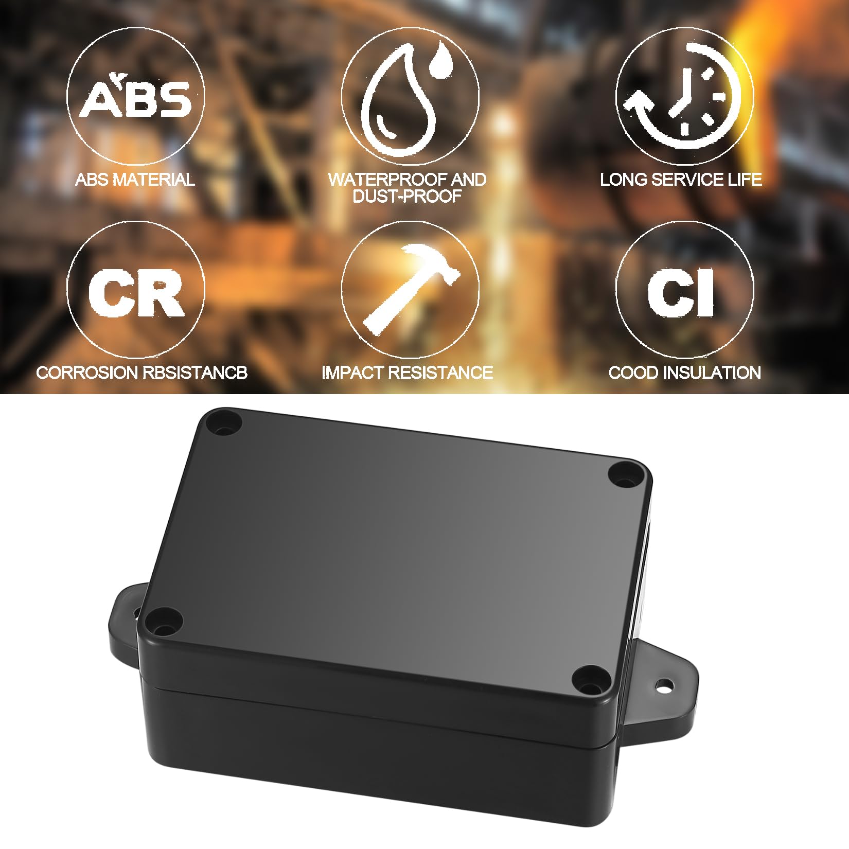 4pcs IP65 Waterproof Electrical Junction Boxes, ABS Plastic Dustproof Project Case with Fixed Ear for Outdoor Electronics - 3.3x2.3x1.37in - Ideal for Outdoor Wiring, Solar Panels & Security Cameras