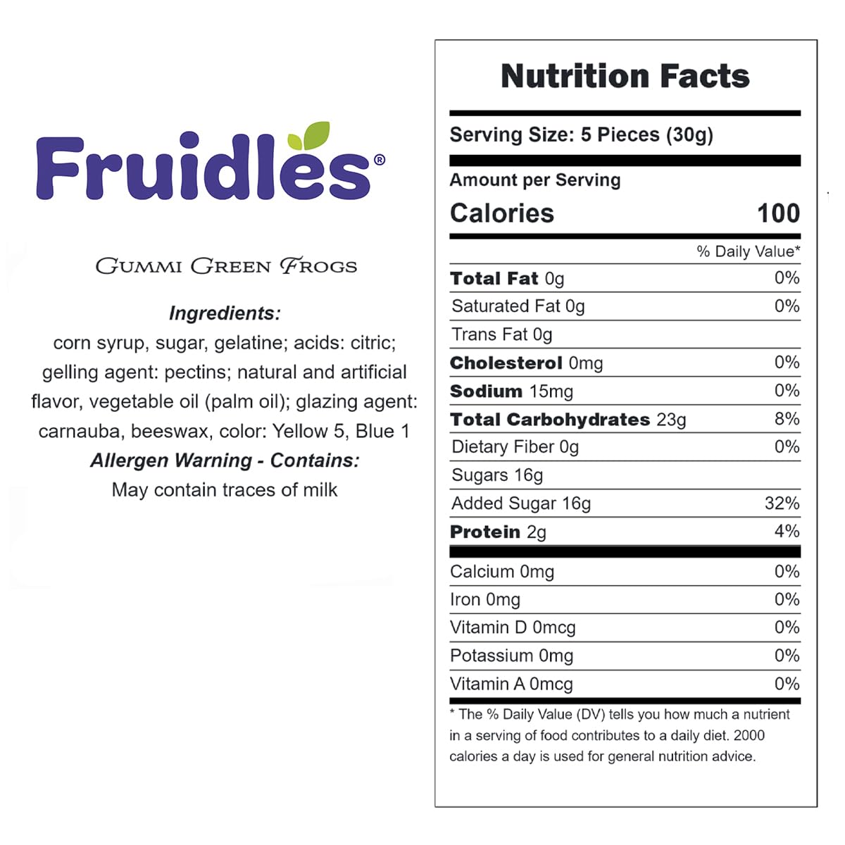 Fruidles Green Frogs Gummy Candy - 1lb Bulk Bag of Delicious Fruit Flavored Chewy Gummies for Kids & Adults - Perfect for Birthday Parties, Halloween Treats & Movie Night Snacks