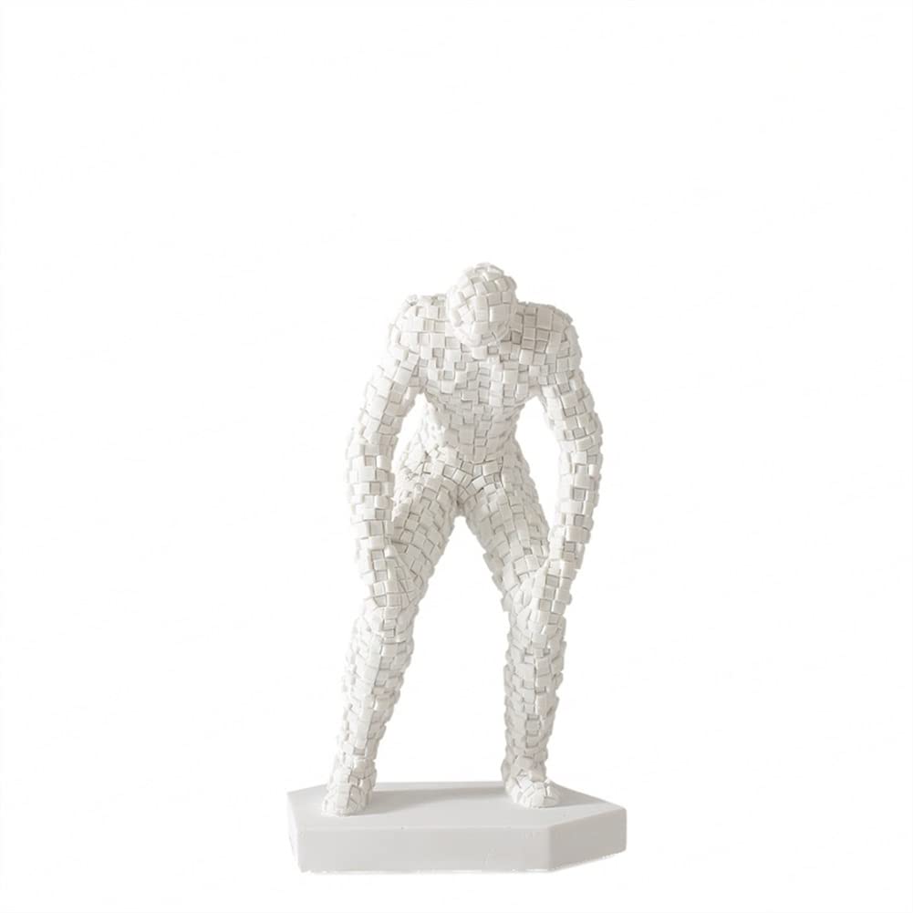 DFUF Modern Abstract Human Body Mosaic Wall Art - Classic Home Decor Sculpture (Color: White 221936) for Living Room, Bedroom & Office Decoration