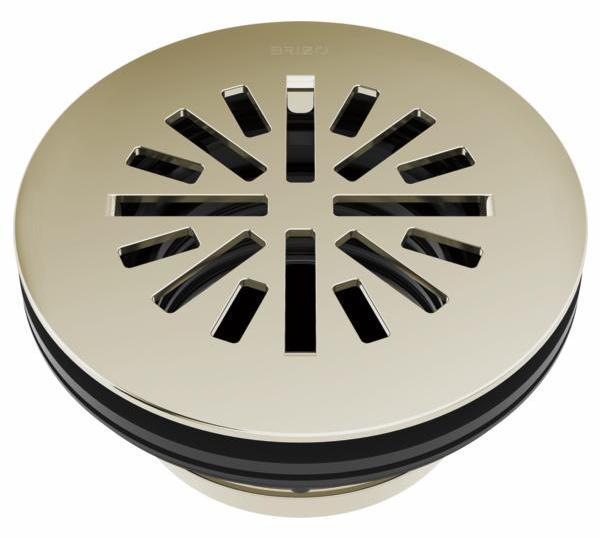4-Inch Round Shower Drain in Polished Nickel - BT051414 PN by Brizo - Perfect for Modern Bathroom Renovations and Luxury Shower Installations