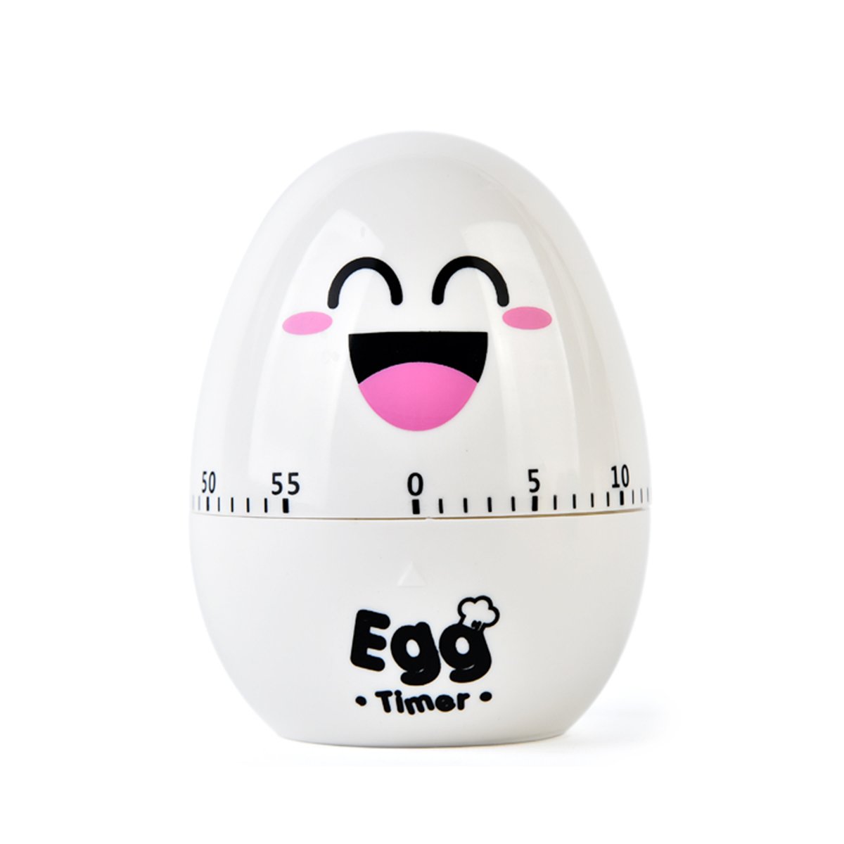 60 Minute White Funny Mechanical Kitchen Egg Timer - Perfect for Cooking, Baking, Kids & Home Use | Cute Countdown Timer for Eggs, Pasta, Baking Recipes & More