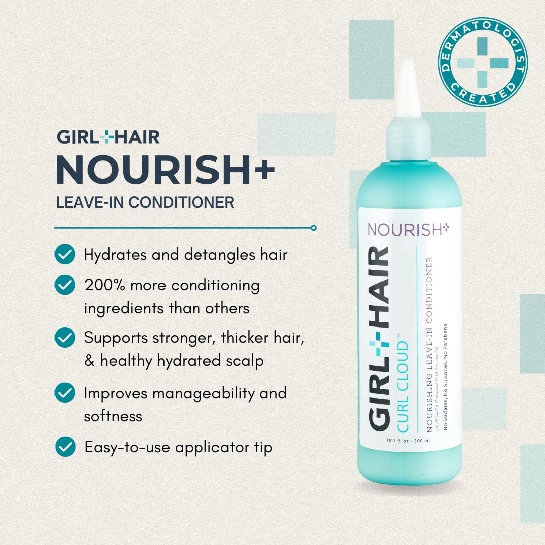 GIRL+HAIR Shampoo and Conditioner Set (2x 10.1 fl.oz./300 ml) – Moisturizing & Hydrating for Dry Hair & Scalp – Enhances Shine, Reduces Itch & Frizz – Silicone, Paraben & Sulfate Free – Color Safe & Vegan – Perfect for Daily Hair Care & Damaged Hair Repair